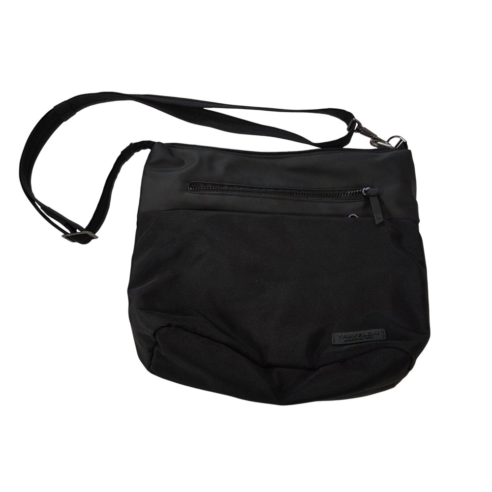 Travelon Black Nylon Anti-Theft RFID Blocking Crossbody Bag Messenger Travel Bag